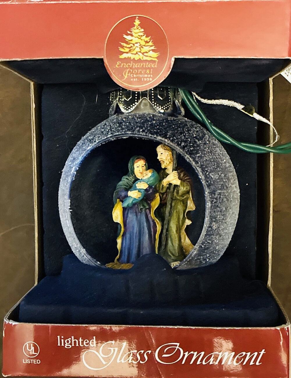 Enchanted Forest Lighted Christmas Frosted Glass 2004 Hand Blown Sculptures